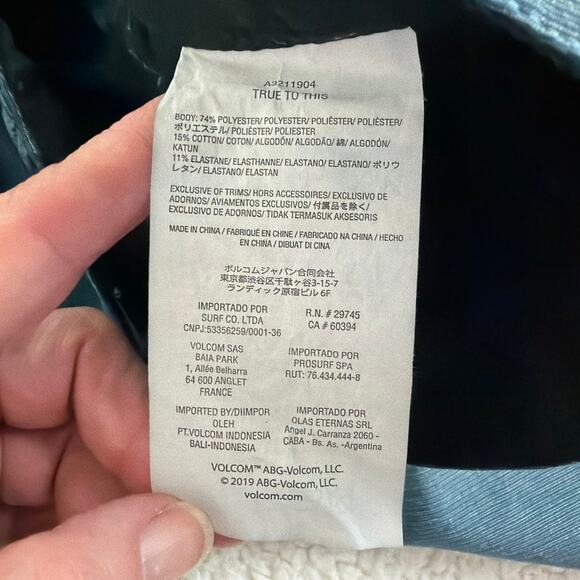 Volcom Shorts Mens 32 Blue Frickin Surf & Turf Static 4 Way Stretch Hybrid - Picture 7 of 9